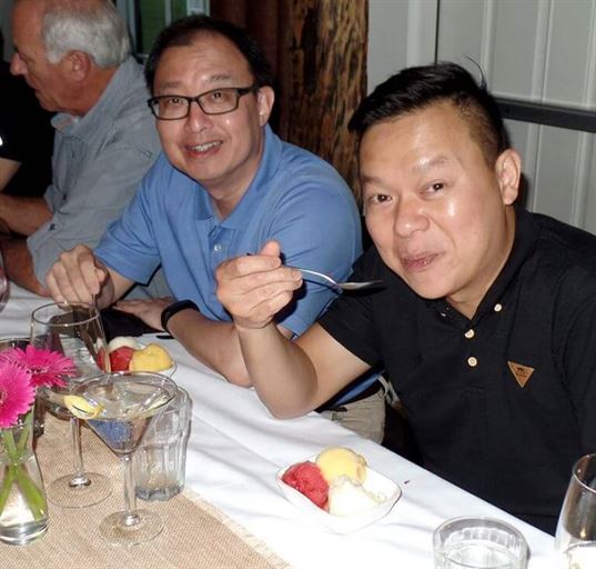 Visiting the USA from MicroCare Singapore, Dixon Tan and Jerald Chan enjoyed their deserts at the MicroCare global sales meeting in Glastonbury, CT.
